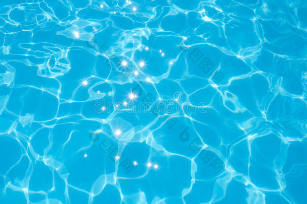 泳池蔚蓝抽象水面或纹理
