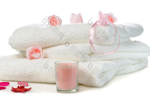 玫瑰白毛巾