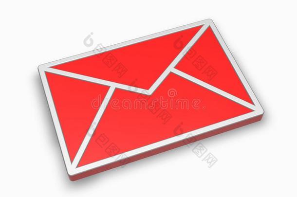 三维红色邮件图标