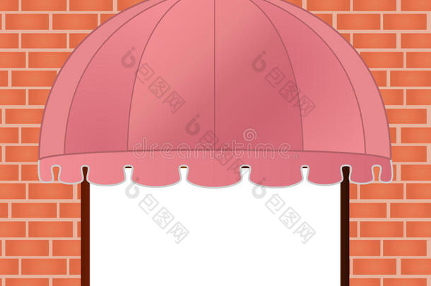 红粉色的店面雨篷