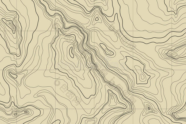 抽象地形图。矢量