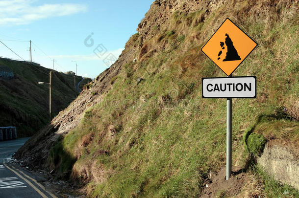 滑坡危险路标