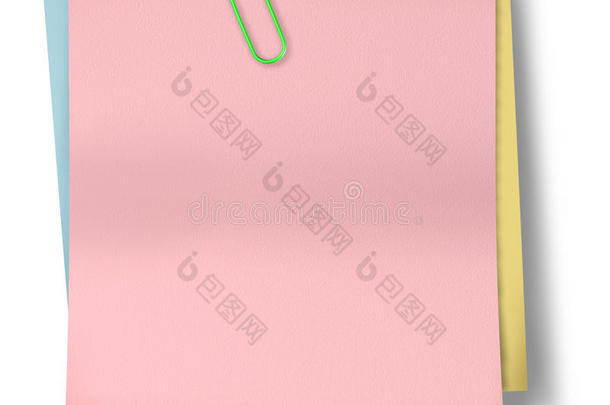 <strong>带回</strong>形针隔离器的粉红色便笺纸
