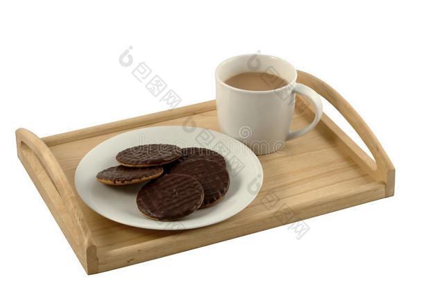 下午茶和巧克力饼干