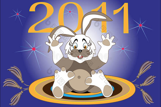 兔年-2011年。插图.背景