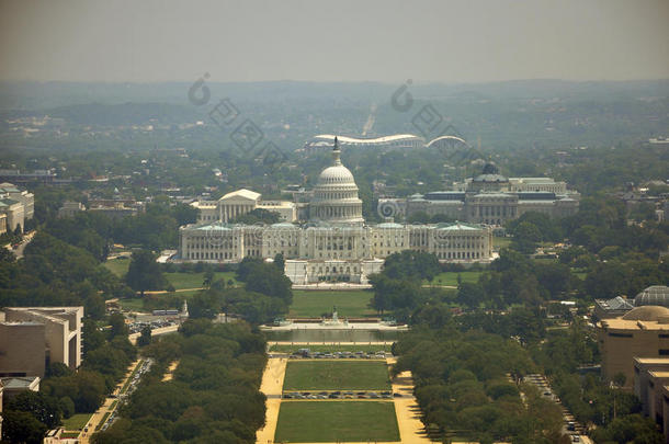 华盛顿纪念碑鸟瞰图