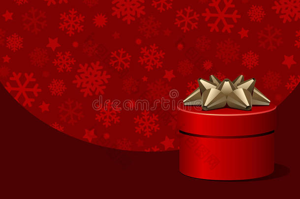 红色礼品盒和雪花