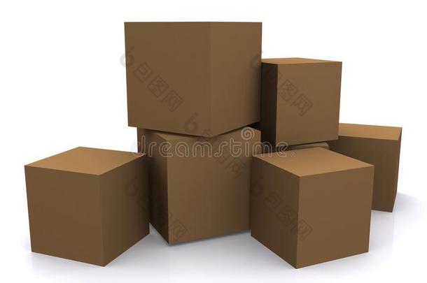 成堆的盒子或立方体