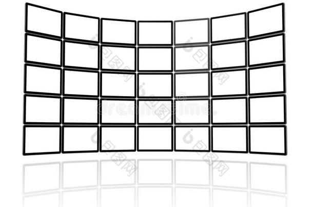 平板电视屏幕构成的电视墙