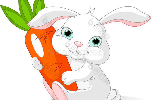 兔子抱着巨大的胡萝卜