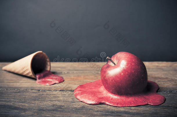 苹果雪糕筒的感官形象