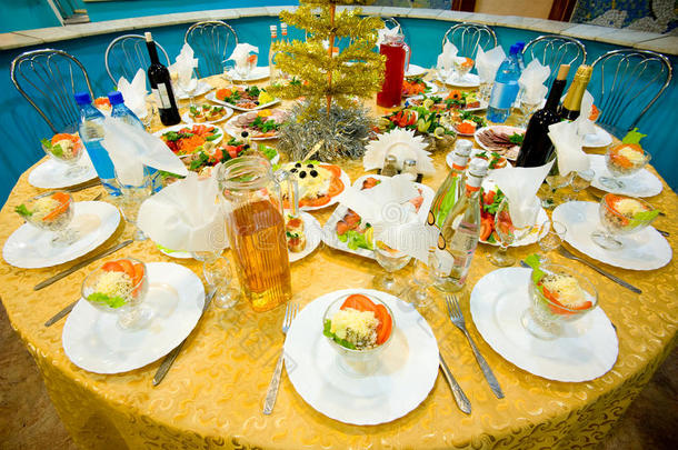 新年宴会餐厅餐桌