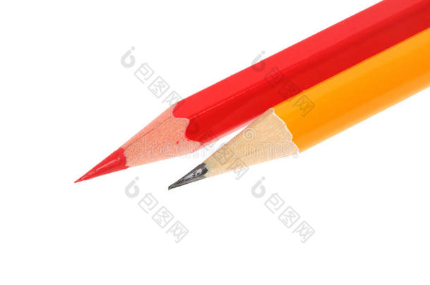 简单的石墨和<strong>红铅笔</strong>