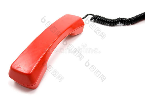 红色旧刮花电话听筒