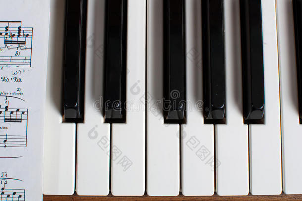 <strong>钢琴</strong>键盘和乐谱