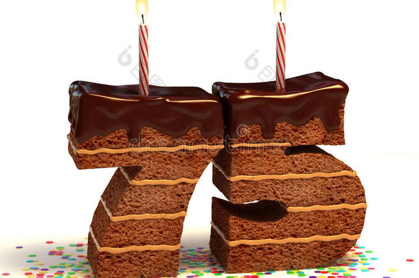 七十五岁生日或周年蛋糕