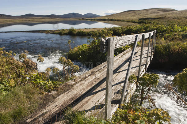 冰岛水上桥梁与回流