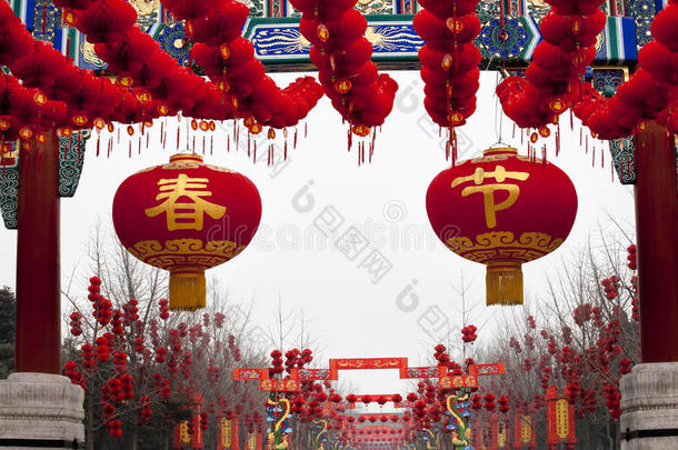 中国北京春节红灯笼