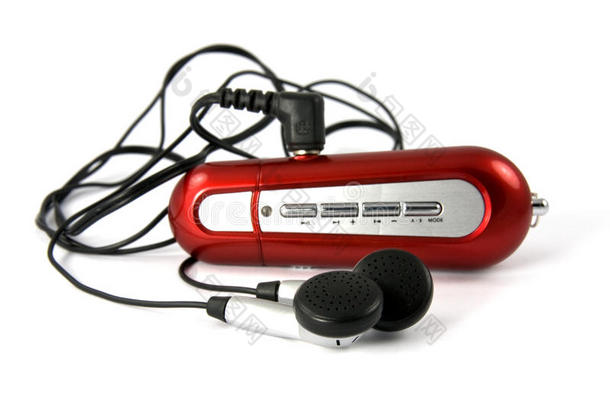 红色便携式音乐播放器