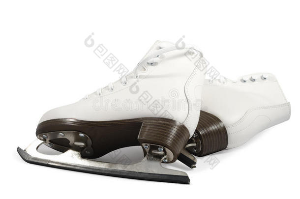 一双白色的溜冰鞋