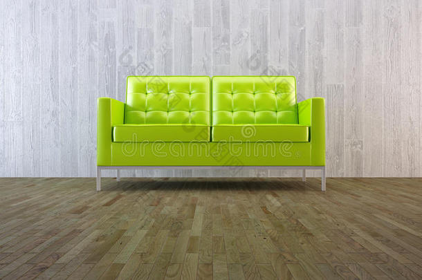 简约风格的绿色沙发