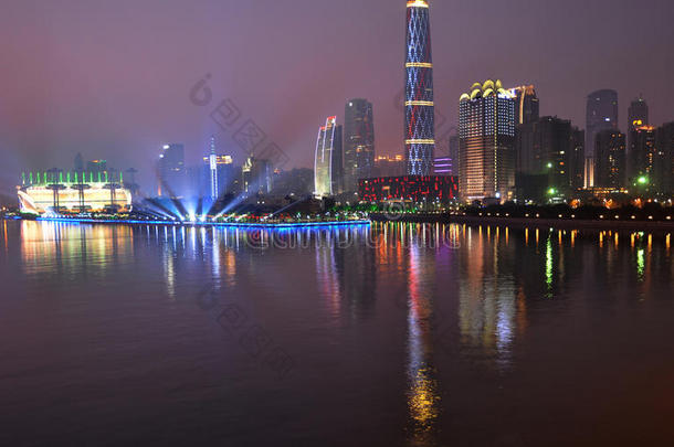 繁华广州的夜景