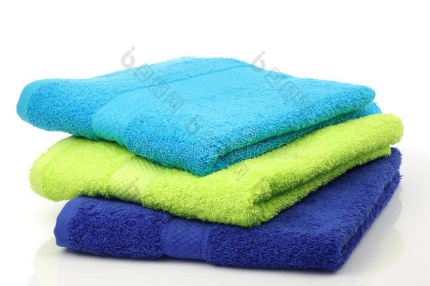彩色叠层浴室毛巾