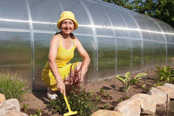 <strong>爱护</strong>植物的女士