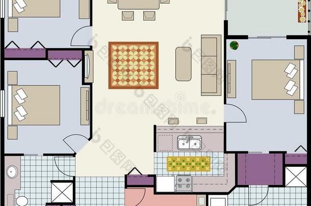 三居室平面图
