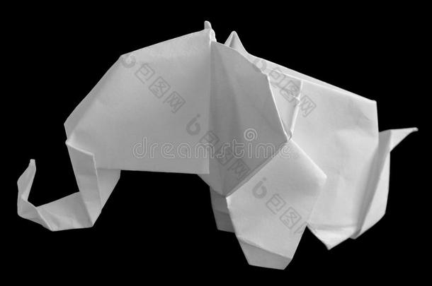 黑色的折纸白象