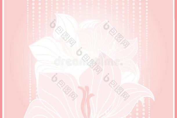 淡粉色花朵矢量贺卡