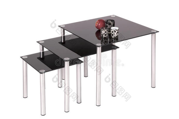 黑色玻璃<strong>桌面餐</strong>桌