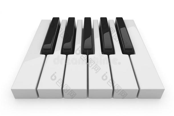 音乐上的<strong>黑白键</strong>。<strong>钢琴</strong>3d。孤立