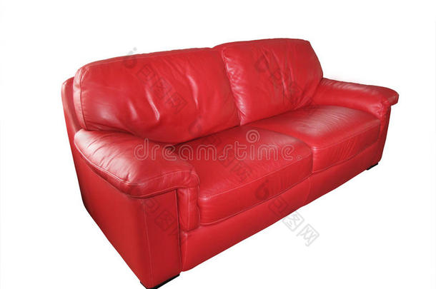 红色皮沙发