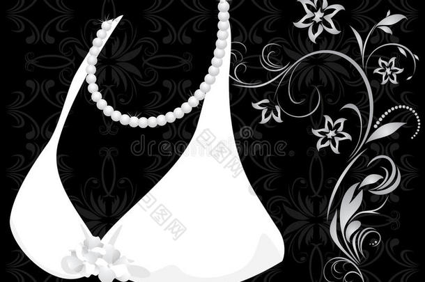 珍珠项链和连衣裙。片段