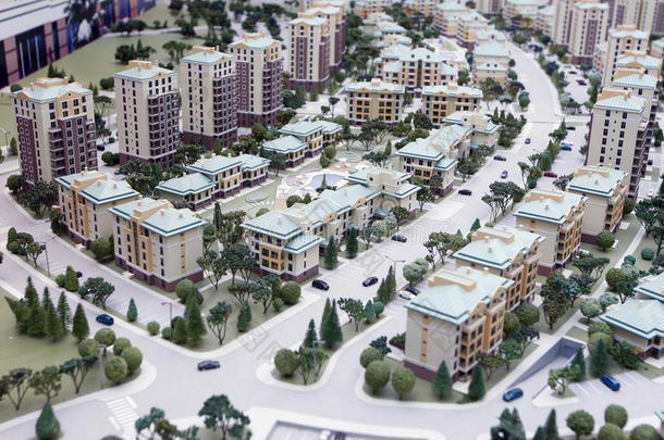 迷你城市-新建筑的微型模型