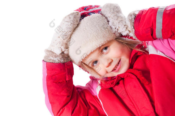 帽子愉快地小孩童年寒冷的