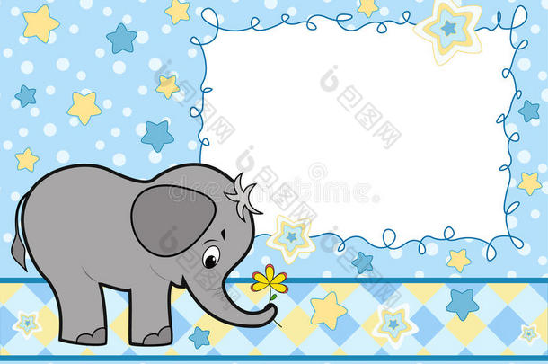 大象宝宝贺卡。