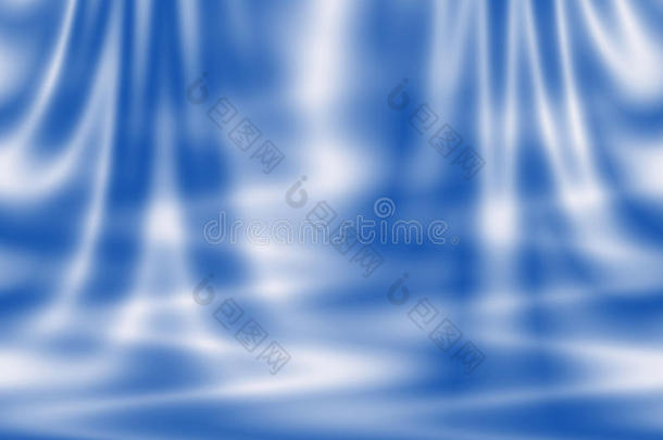 抽象蓝色背景-窗帘和波浪