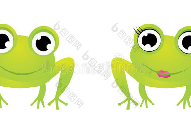 两个可爱的青蛙角色
