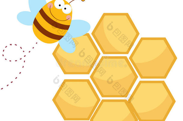 蜂巢旁<strong>的</strong>快乐蜜蜂