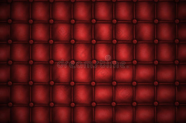 皮革质地的沙发。红色