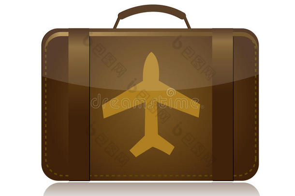 飞机行李棕色插图