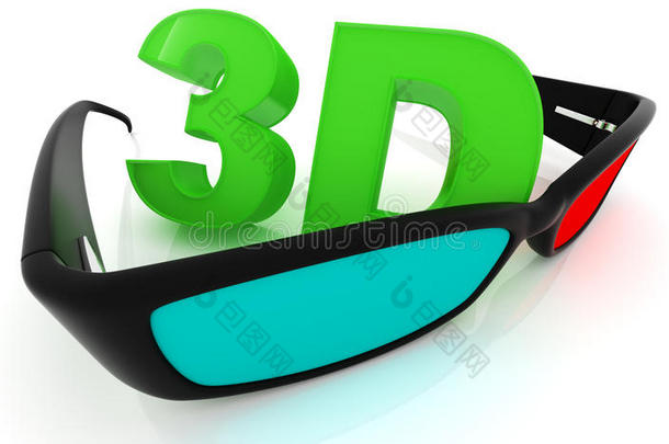 白色立体3d眼镜