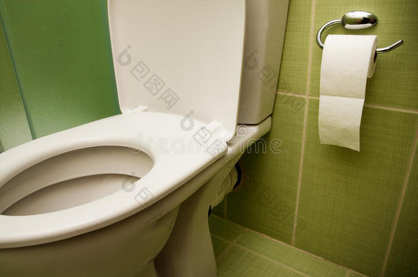 卫生间坐便器和卫生纸