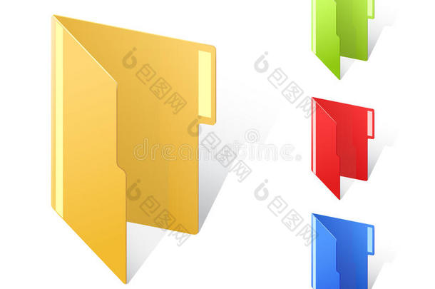 带文本域的多色文件夹