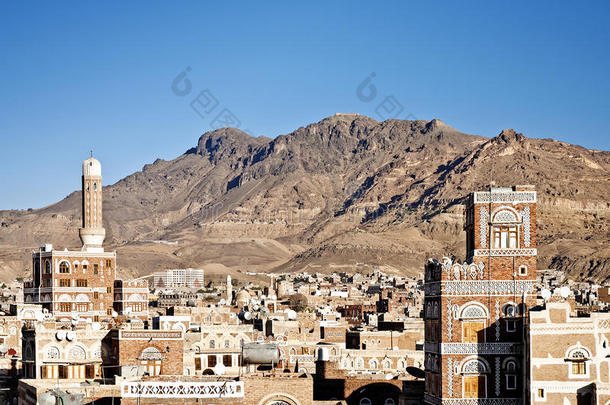 萨那，也门-传统也门建筑