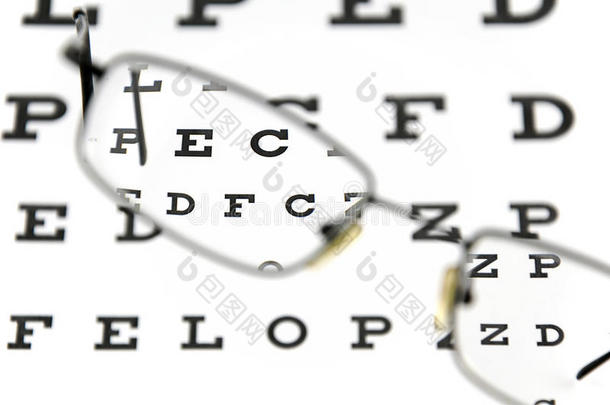 眼镜和视力测试表
