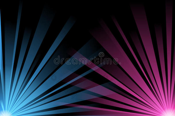 蓝色和粉色光束的抽象图示