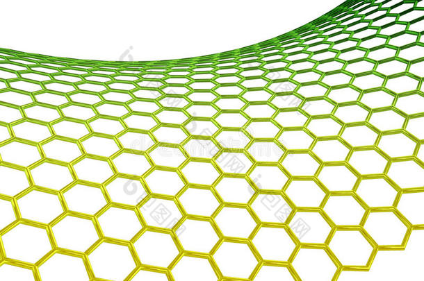 白色背景下石墨烯的分子结构
